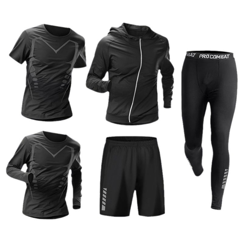 Cycling - Setelan Olahraga Pria Lima Potong: Hoodie,