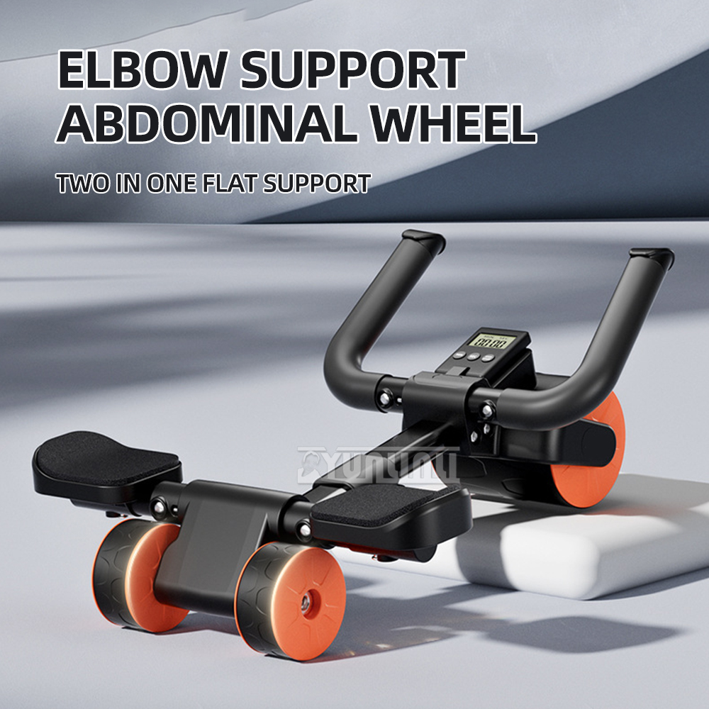 Ab Roller Wheel With Elbow Support - Alat Fitness Roda Abdominal Multifungsi untuk