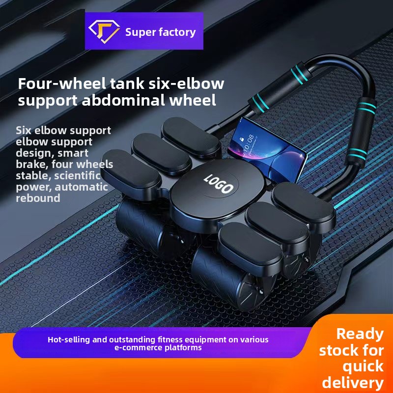 Alat Latihan Otot Perut Pria E - Ab Roller Wheel With Elbow Support ulasan dan harga