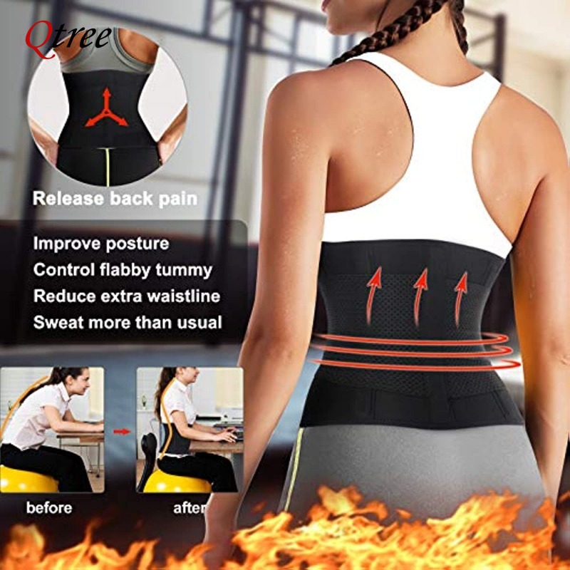 Qtree Korset Pelangsing Pingga - Sweat Waist Trainer Belt Neoprene ulasan dan harga