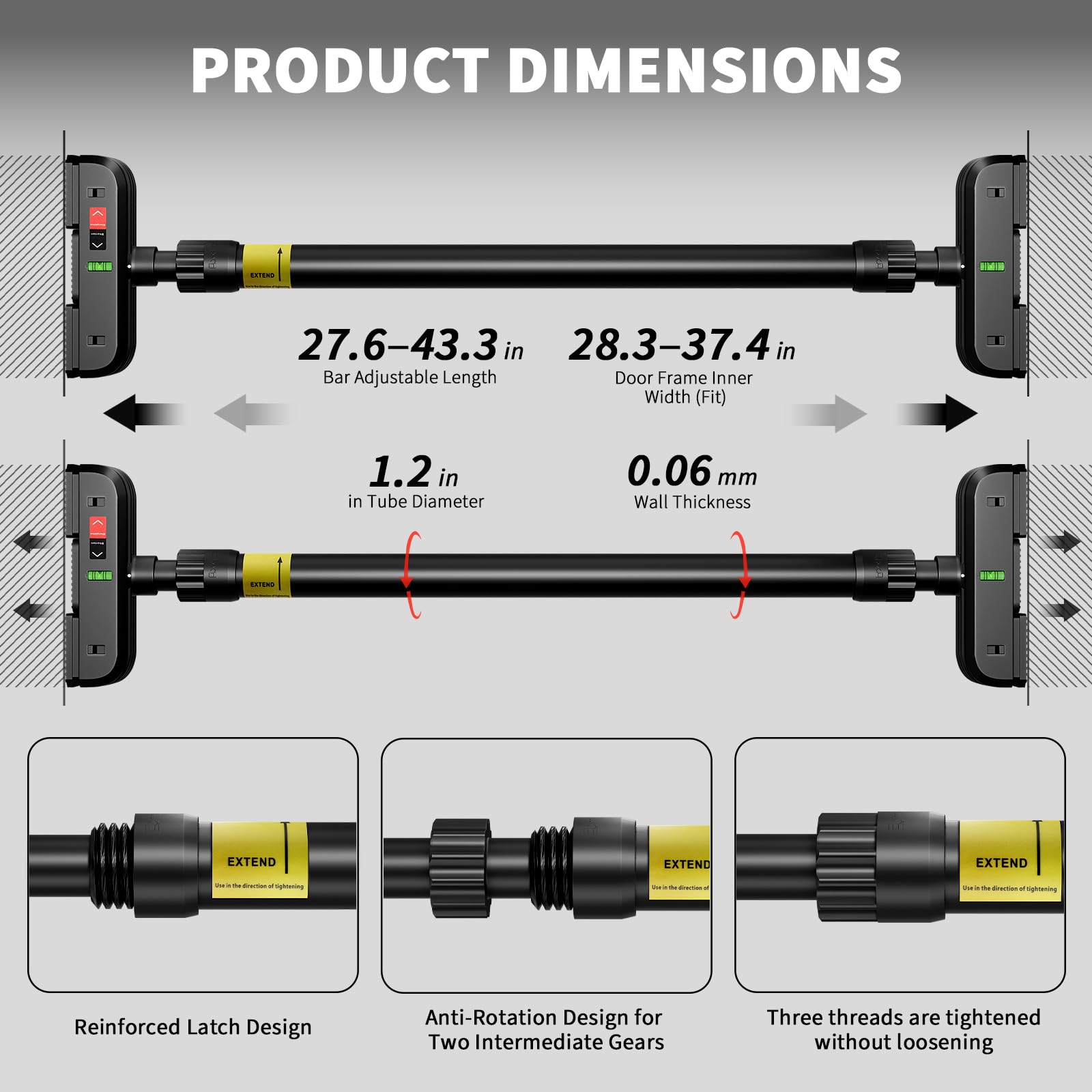 Pull Up Bar untuk Pintu, Chin  - Door Pull Up Bar No Screw ulasan dan harga